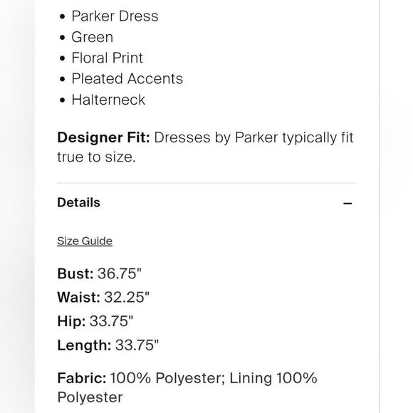 NWT Parker Floral Print Dress - Picture 4 of 4